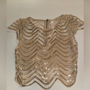 Lovesong women's top with gold sequins and back zipper size S